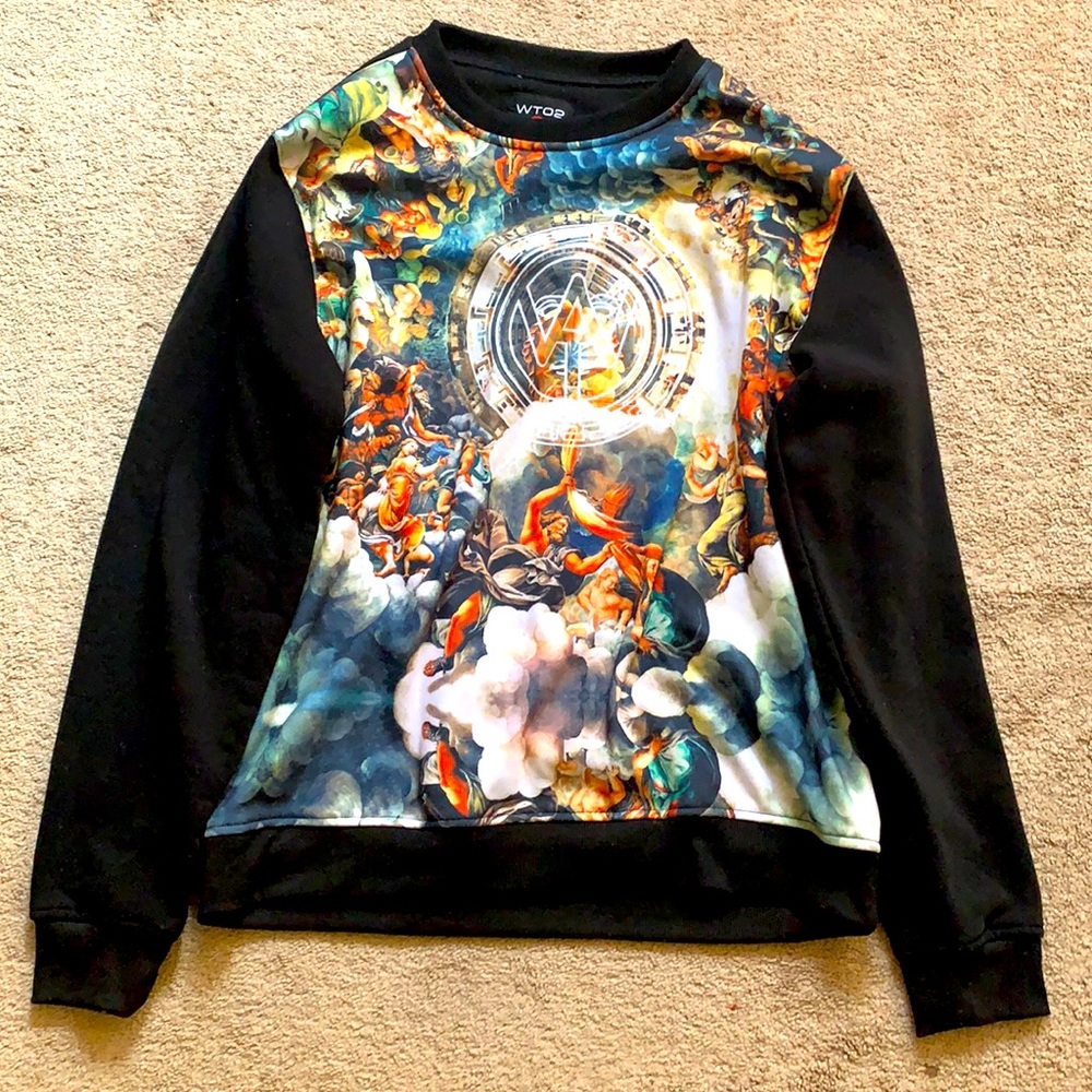 Graphic crewneck sweater